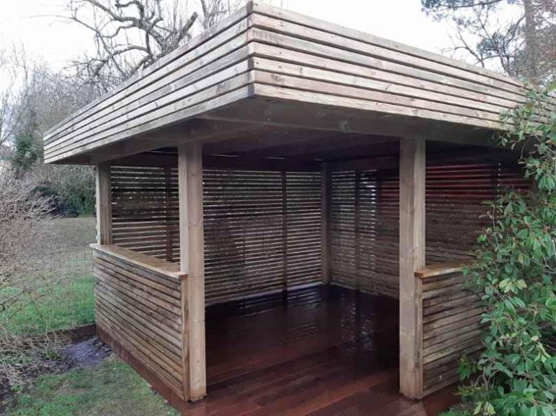 Pergola sur mesure en CUMARU réalisée sur Mérignac 