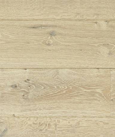 Parquet en bois clair avec planches larges, grain visible et quelques nœuds