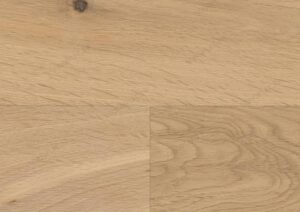 Parquet en bois chêne clair avec grain visible et texture naturelle, montrant un joint entre deux lattes.